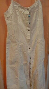 Free People White Button-Front Maxi Dress